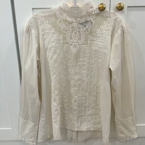 Vintage Lace Long Sleeve Blouse. Size 12.